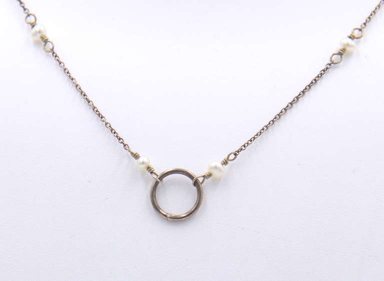 Vintage Sterling Silver Pearl Necklace
