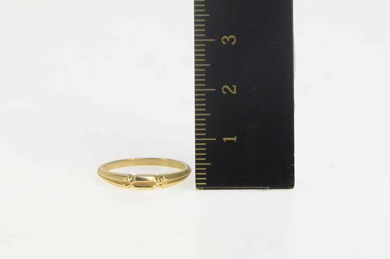 14K Yellow Gold Vintage NOS 1950's Groove Simple Wedding Band Ring
