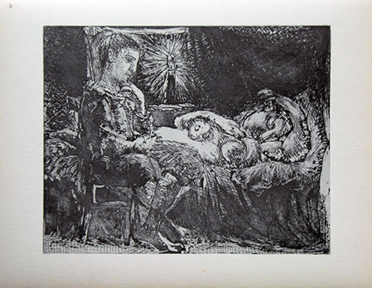 PABLO PICASSO, BOY WATCHING OVER SLEEPING WOMAN