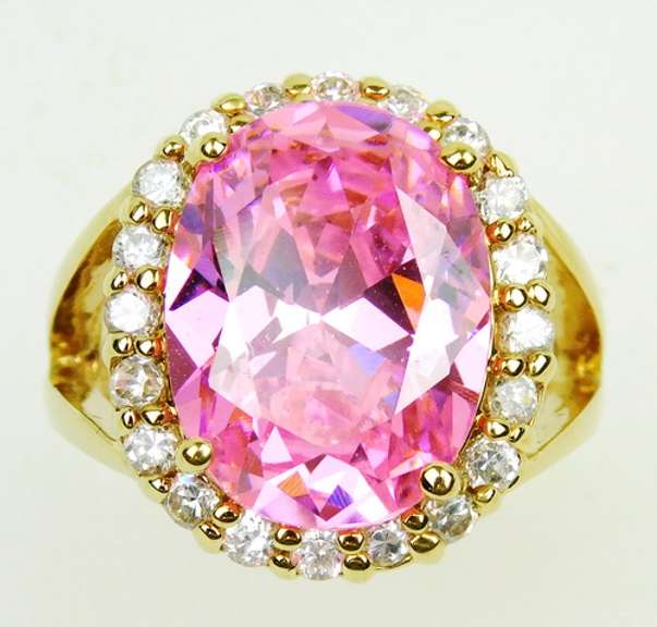 Jacqueline B. Kennedy Sterling Pink Cocktail Ring, 7.5