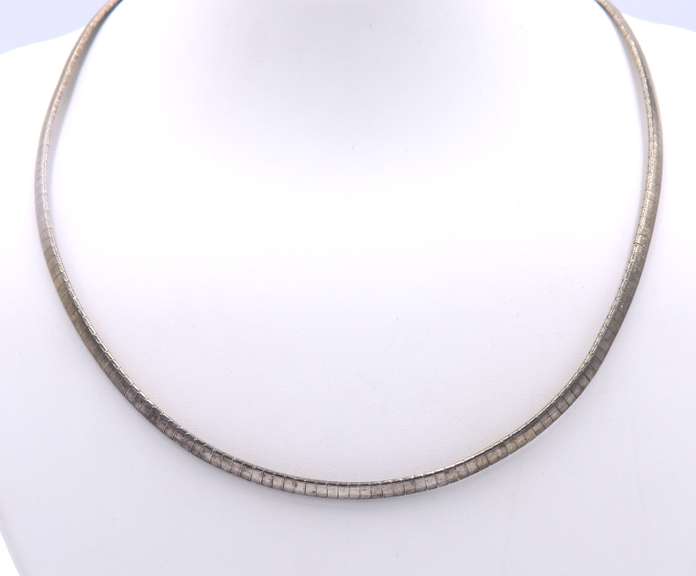 Vintage Italian Sterling Silver Omega Necklace
