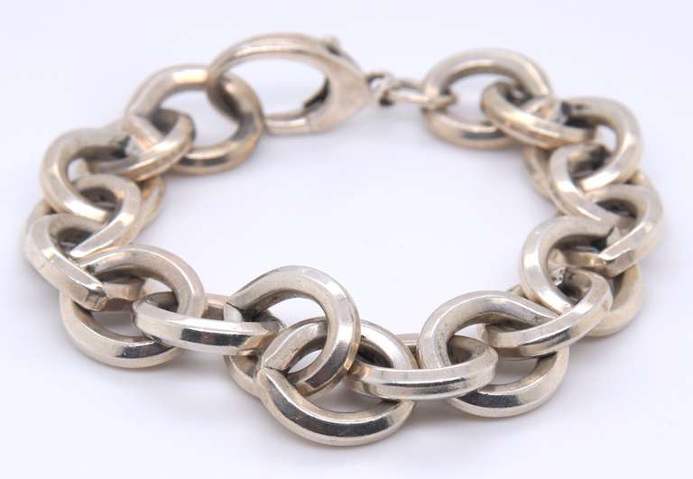 Vintage Sterling Silver Fancy Link Bracelet