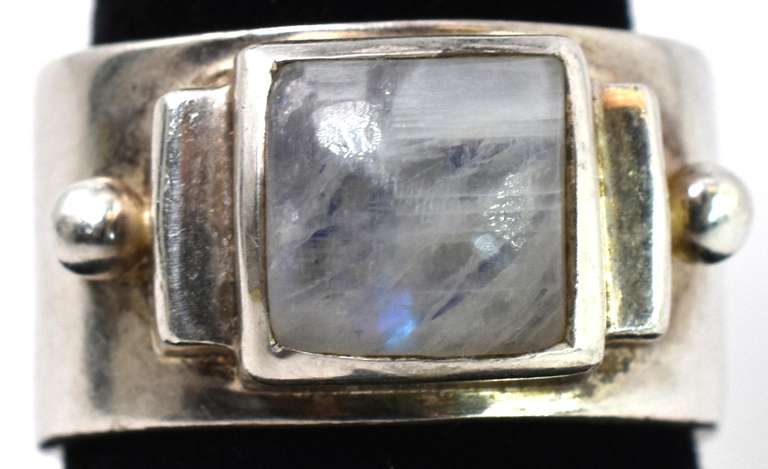Sterling Silver Men's Moonstone Ring