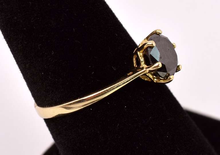 Brilliant Black Diamond Ring in 14K Yellow Gold