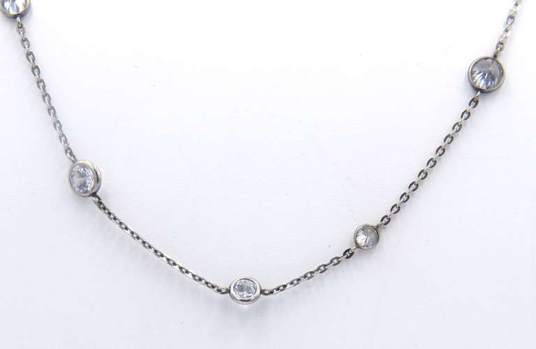 Vintage Sterling Silver Cubic Zirconia Necklace