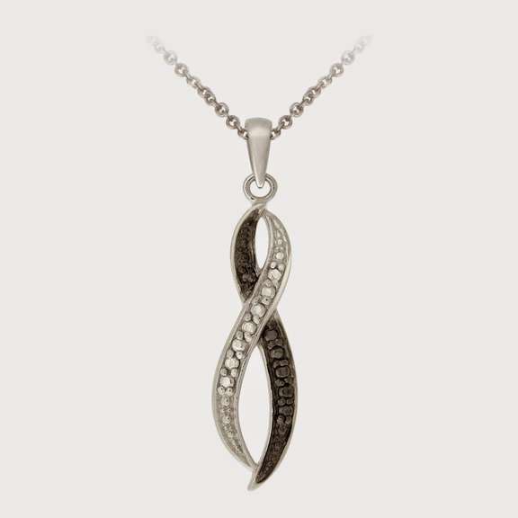 Black Diamond Accent Infinity Necklace