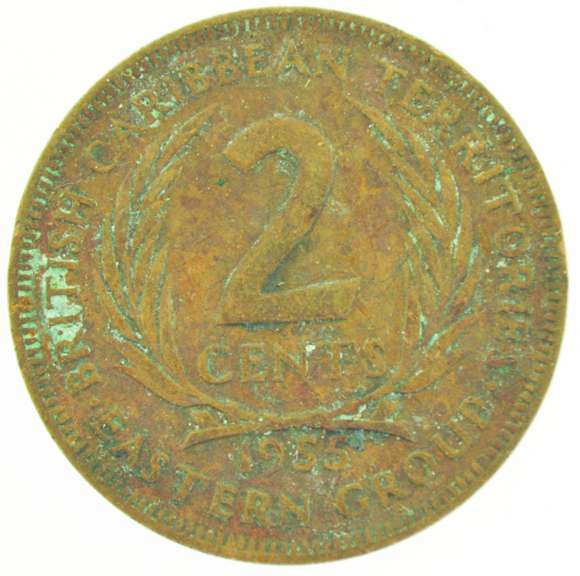 1955 2 Cents British Caribean Territories
