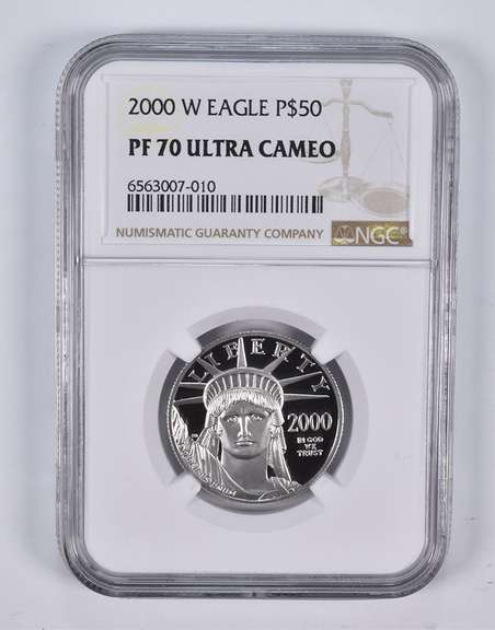 PF70 UCAM 2000-W $50 American 1/2 Oz. .999 Fine Platinum Eagle NGC