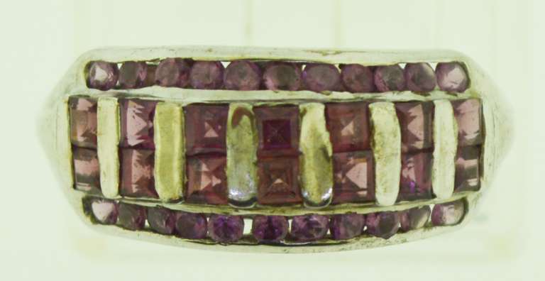 Sterling Silver Ruby Color band