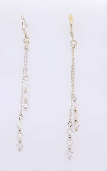 925 Sterling Silver Crystal Dangle Earrings