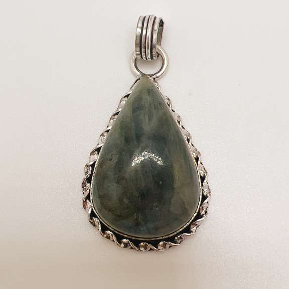 Beautiful Natural Gemstone Silver Pendant