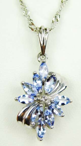 Pretty Sterling Tanzanite Necklace