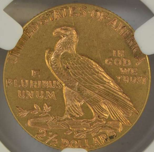Super nice 1915 US $2.50 Indian Gold Piece. NGC AU58