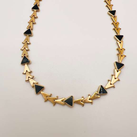 14kt Solid Yellow Gold & Onyx Necklace