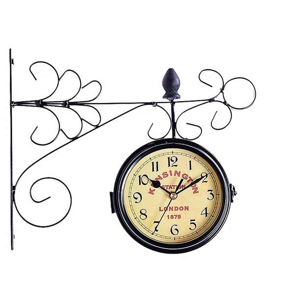 Wall Mount Station Clock Double Sided Round