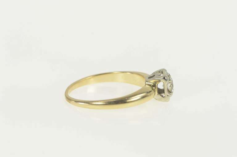 14K Yellow Gold 0.20 Ct 1940's Diamond Solitaire Engagement Ring
