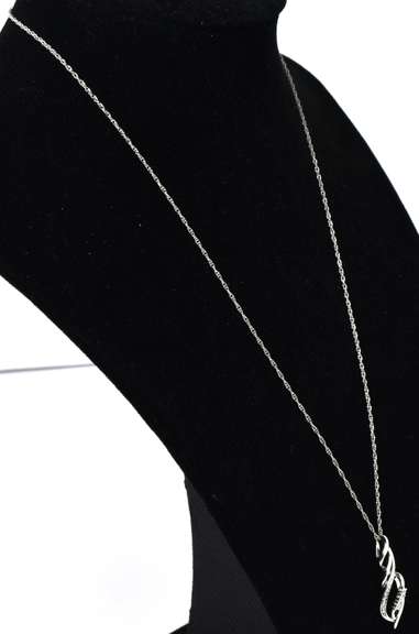 Sterling Silver Pendant With 3 Diamond Accents