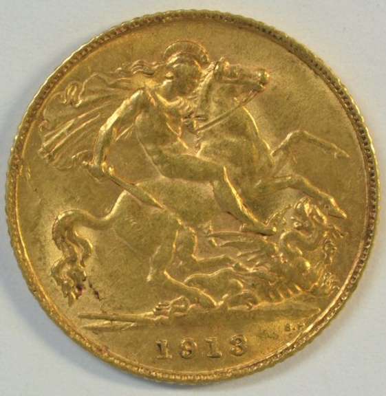 Lustrous Gem BU 1913 Great Britain Gold Half Sovereign