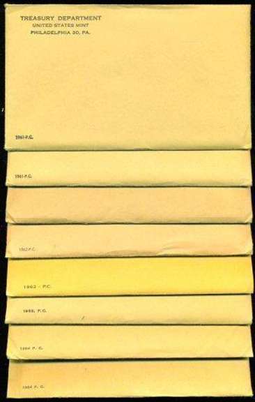 8 Assorted Silver US Proof Sets: 1961-1964