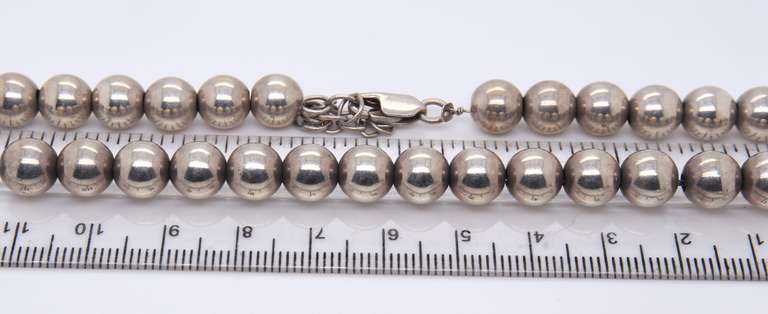 Vintage Sterling Silver Ball Beads Necklace
