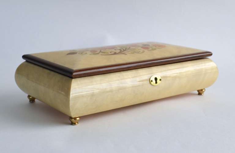 Beautiful Italian Hand Crafted Musical Inlaid Wooden Jewelry Box