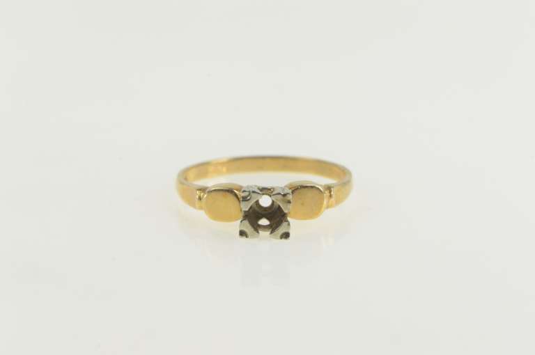 14K Yellow Gold Vintage NOS 1950's 3.3mm Engagement Setting Ring