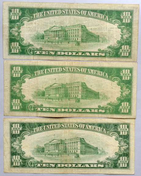 2 $10 1934 & a 1934 D Silver Certificates
