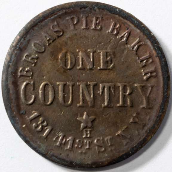1863 Broas Pie Baker NY City Pie Bakers Civil War Store Card