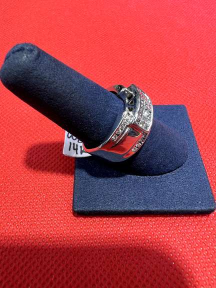 MENS 14K WHITE GOLD RING WITH 1.50 CARAT IN DIAMOND