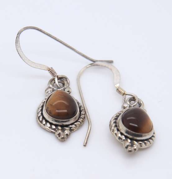 Group Lot of 3 Vintage Sterling Silver Dangle Earrings