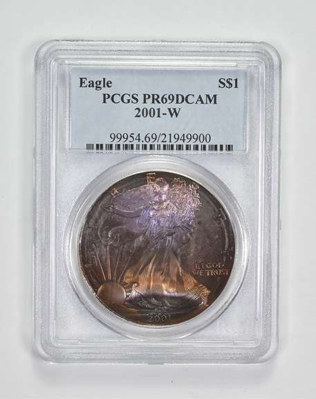 PR69 DCAM 2001-W American Silver Eagle - Graded PCGS