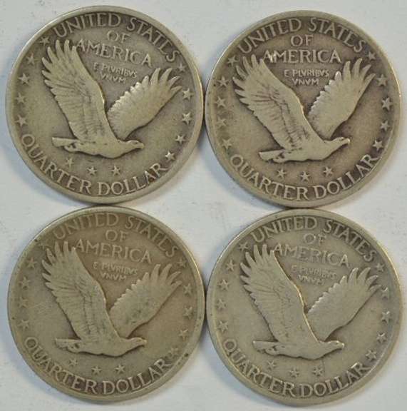4 Diff. choice XF Standing Liberty Quarters 1925-1930