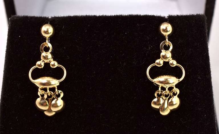 Classy Dangle Earrings in 14K Yellow Gold