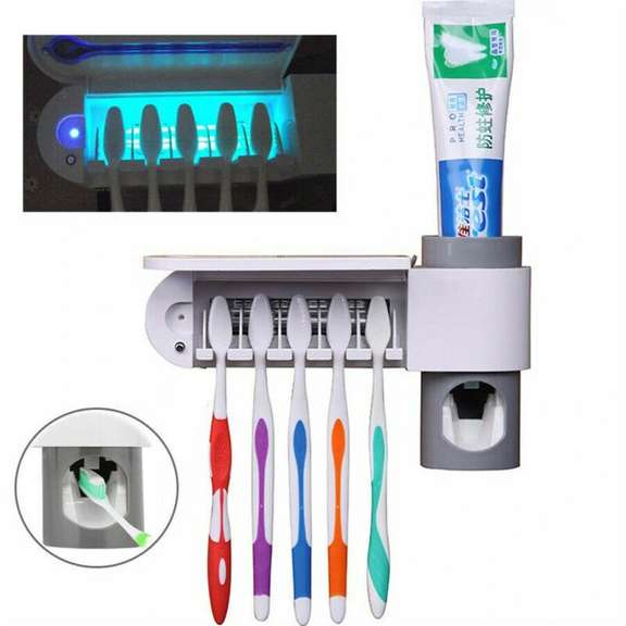 UV Light Sterilization Toothbrush Holder Dispenser