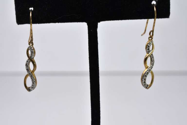 Vermeil Dangle Earrings With Silver Accents