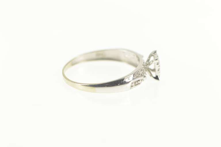 10K White Gold Pave Diamond Square Cluster Engagement Ring