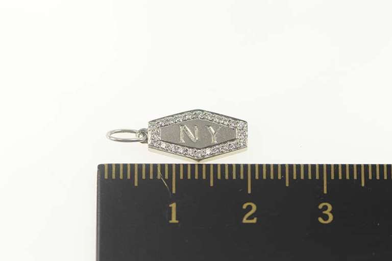 Platinum Tiffany & Co. Diamond New York NY Tag Charm/Pendant