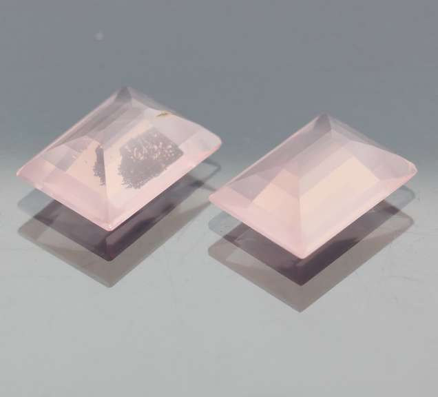 Gorgeous 11.23ct powder pink rose Quartz pair