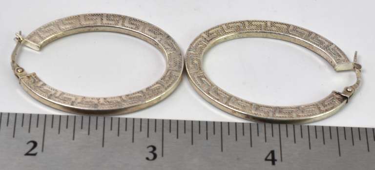 Sterling Silver Elongated Hoop Earrings