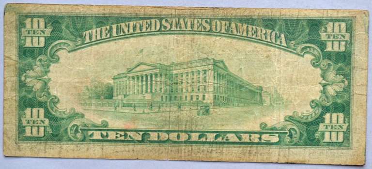 New York $10 1929 National Currency Note