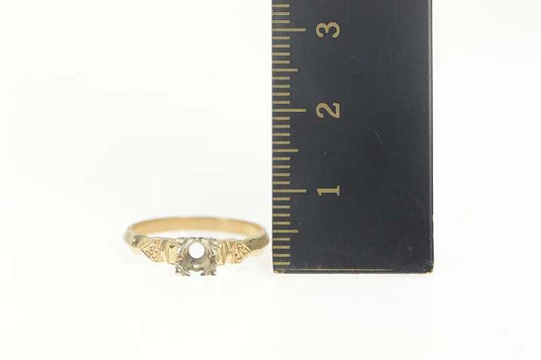 14K Yellow Gold Vintage 1950's NOS 4.0mm Engagement Setting Ring