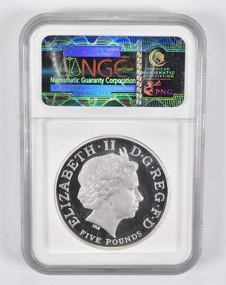PF70 UCAM 2009 Great Britain 5 Pounds Silver Olympics Piefort NGC