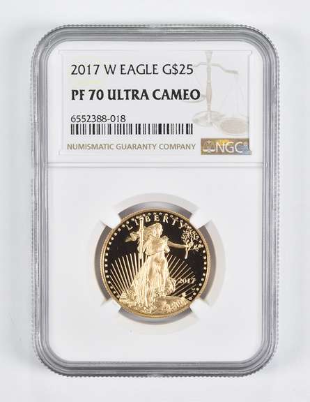 PF70 UCAM 2017-W $25 American Gold Eagle 1/2 Oz. .999 Fine Gold NGC