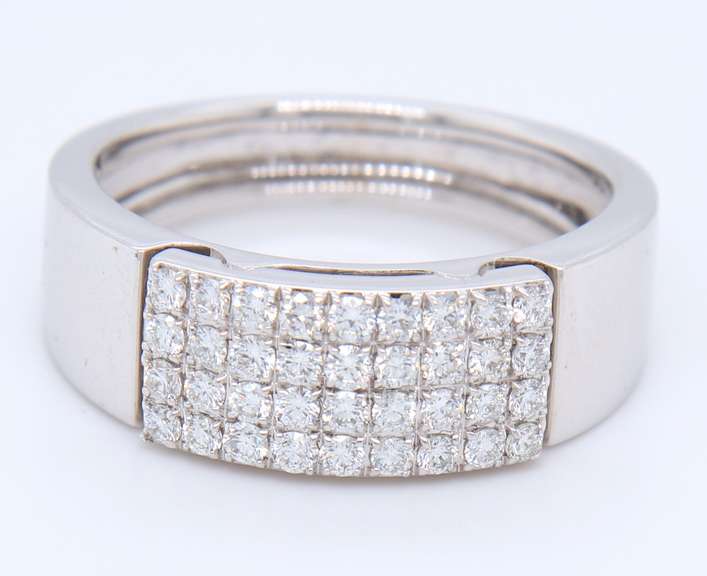 Wonderful White Gold Multi Row Round Cut Diamond Ring