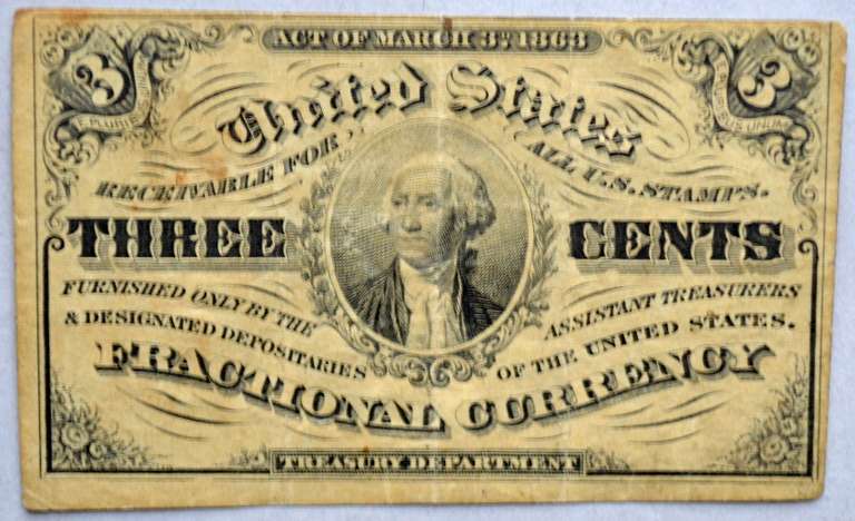 3 Cent Fractional Currency