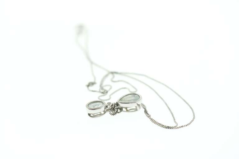 Spectacular 14kt White Gold Teardrop Tanzanite Necklace