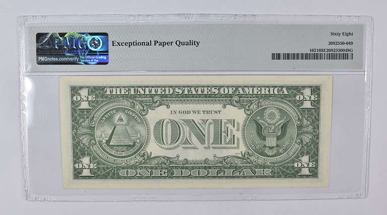 1957-B $1 Silver Cert. Fr# 1621 (VA Block) PMG 68 EPQ Superb Gem UNC