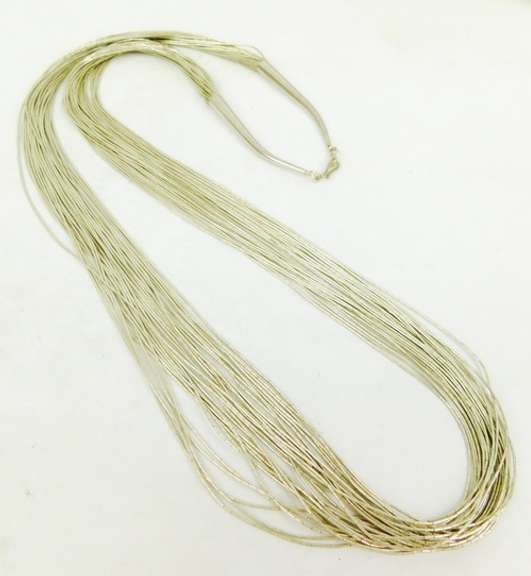 Long 30-Strand Sterling Liquid Silver Necklace