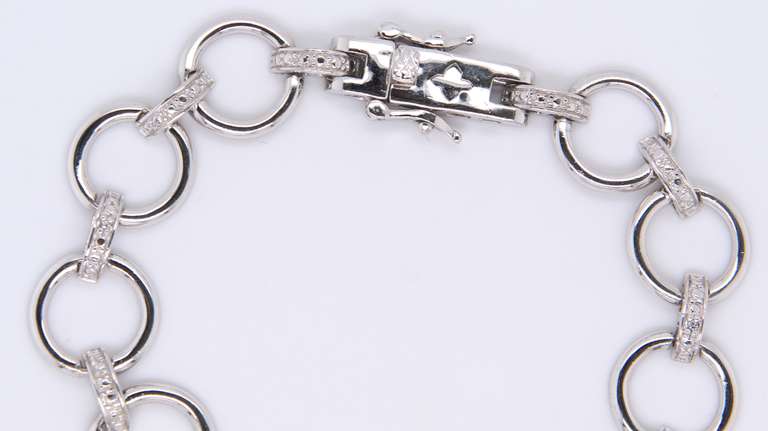 Sterling Silver Signed Cubic Zirconia Bracelet