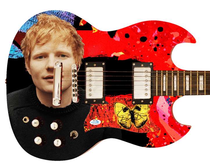 Ed Sheeran Autographed Signed Custom Graphics Photo Guitar ACOA